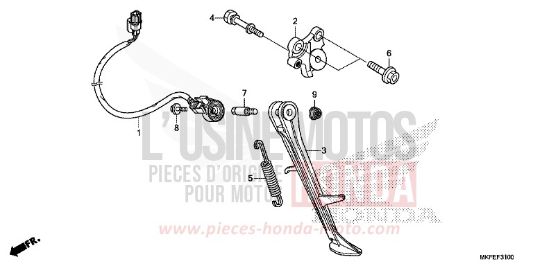 BEQUILLE von CBR1000RR "Fireblade" MAT BALLISTIC BLACK METALLIC (NHA86) von 2019